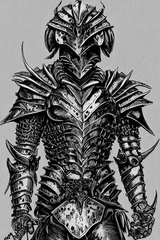 Image similar to human warrior, crab themed armour, crab claws symmetrical, highly detailed, digital art, needles, sharp focus, trending on art station, kentaro miura manga art style