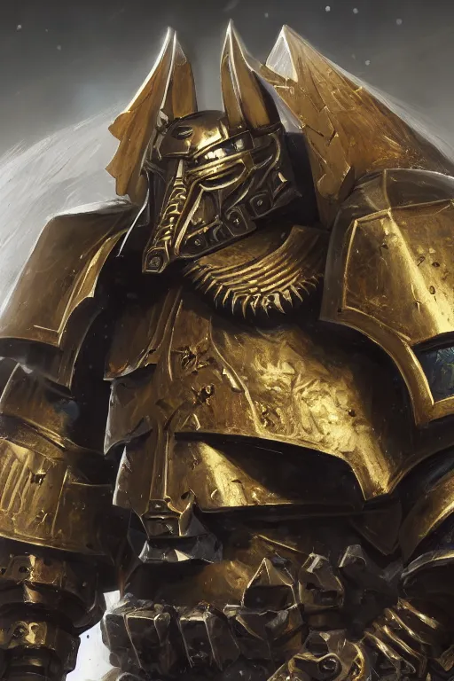 Image similar to armor portrait heros warhammer 4 0 k horus heresy fanart - the primarchs emperor by johannes helgeson animated with vfx concept artist & illustrator global illumination ray tracing hdr fanart arstation zbrush central hardmesh 8 k octane renderer comics stylized