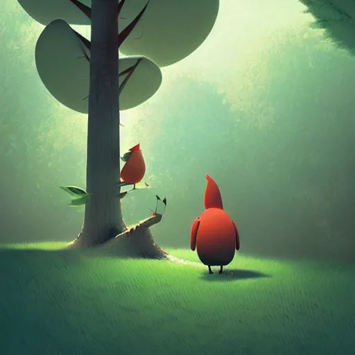 Image similar to a storybook illustration by goro fujita! a bird in a forest, surrealism, sharp focus, highly detailed, cgsociety, deviantart