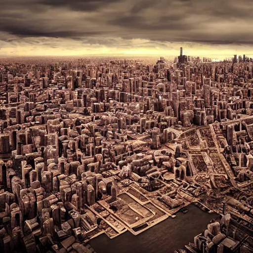 Image similar to a detailed city made of flesh award winning photography