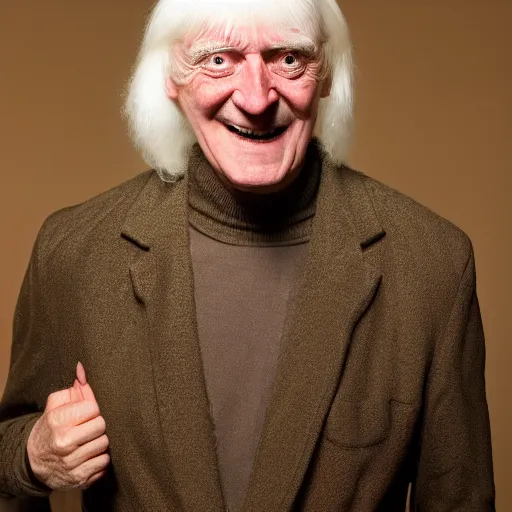 Prompt: full length beautiful jimmy savile, forest style studio shot, professional photographer, many details, super realistic, high quality, 8 k