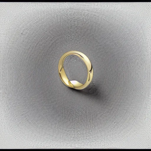 Image similar to x - ray image of a gold ring in cut view with anatomical description, low coloration, highly detailed, 8 k