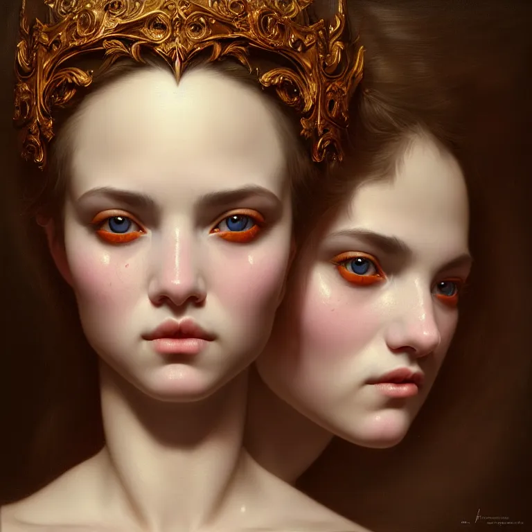 Prompt: epic professional symmetrical digital art of sweet eyes, clear skin, accent lighting, painted, intricate, detailed, cheery, fun, effervescent, by roberto ferri, epic, stunning, gorgeous, much wow, much detail, cinematic, masterpiece, unreal engine render