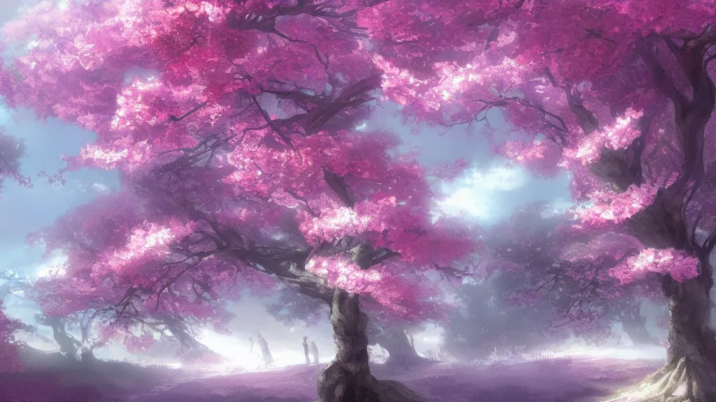Prompt: sakura trees, fantasy artwork, award winning, very very very very very very very beautiful scenery, artstation