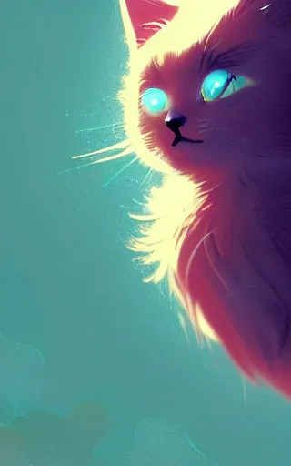 Image similar to cute cat, by victo ngai and greg rutkowski, trending on artstation, unreal engine, 8 k hd wallpaperjpeg artifact, blur, artfact