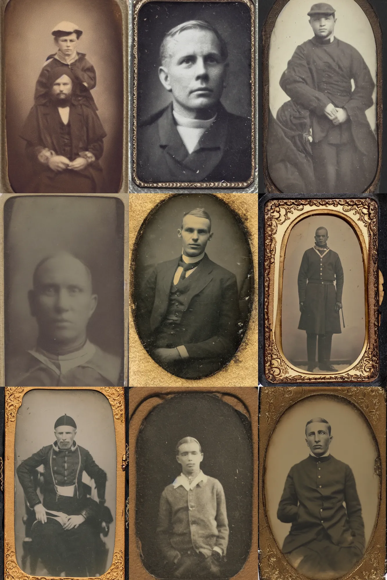 Prompt: an old tintype photograph of the popeness