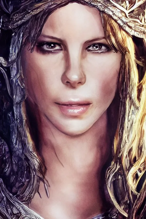 Prompt: kate beckinsale as elven Princess, hyper realistic, sharp focus