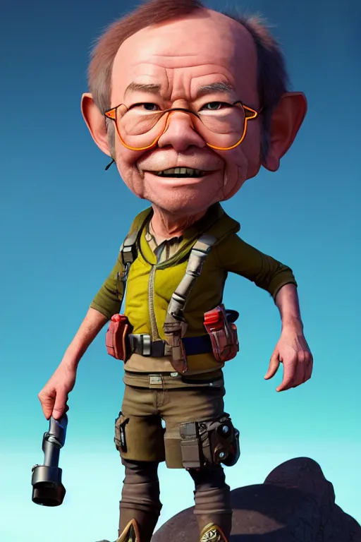 Prompt: Phil Hendrie as an Apex Legends character, isometric 3d, ultra hd, character design by Mark Ryden and Pixar and Hayao Miyazaki, unreal 5, DAZ, hyperrealistic, octane render, cosplay, RPG portrait, dynamic lighting, intricate detail, summer vibrancy, cinematic