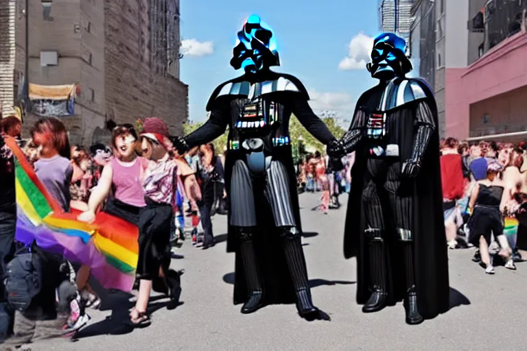 Image similar to darth vader in gay parade