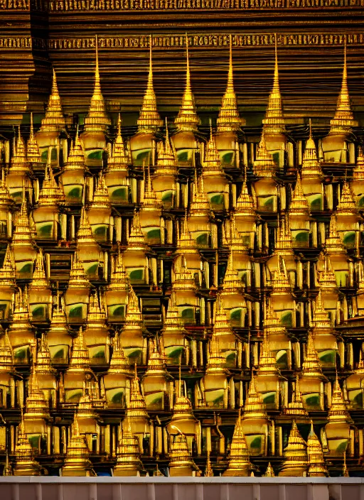 Image similar to contemporary emerald buddha temple by adrian smith, high lights, 4 k, high detailed photography, 5 0 mm lens, depth of field, cinematic