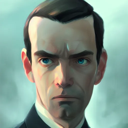 Image similar to portrait of padraig pearse, highly detailed, digital painting, concept art, sharp focus, by makoto shinkai