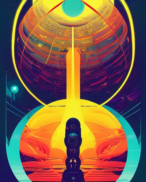 Image similar to A Futurist indie science fiction movie poster, traveller, divinity, planet, cosmic, by Kilian Eng