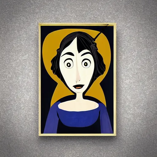 Prompt: “Coraline movie ‘other mother’ portraiture, art deco, 1950’s, solid shapes”