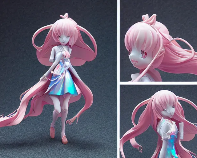 Prompt: James Jean isolated magical girl vinyl figure, figure photography, smooth sharp focus, holographic undertones, anime stylized, high detail, ethereal lighting - H 640