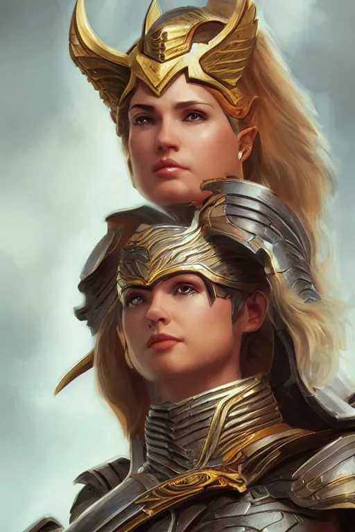 Image similar to amazon valkyrie athena, d & d, fantasy, portrait, highly detailed, headshot, digital painting, trending on artstation, concept art, sharp focus, illustration, art by artgerm and greg rutkowski and magali villeneuve