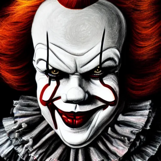 Prompt: portrait of pennywise mixed with batman by aalto alvar