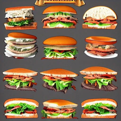 Prompt: eight sandwiches that will blow your mind, High fantasy, tuna, blog, Insanely Detailed, Award Winning, Trending on Artstation, 8k, UHD