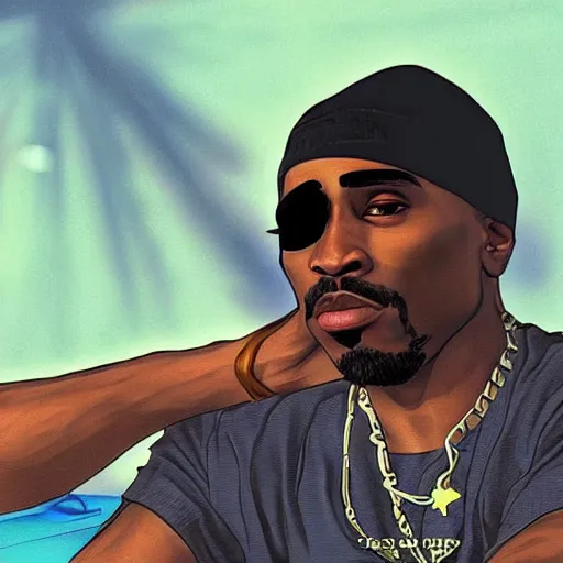 Image similar to tupac gta 5 cover art