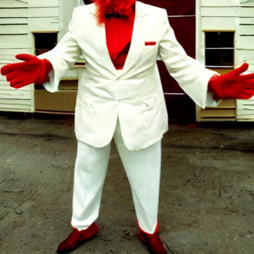 Prompt: colonel sanders dressed as ronald mcdonald