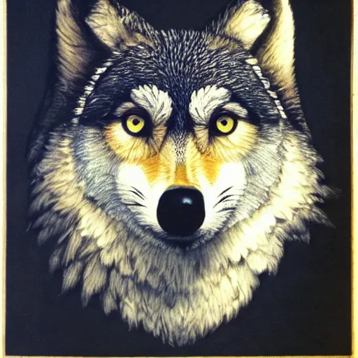 Image similar to ( wolf ) with the head of an owl