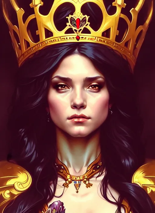 Prompt: ashley tervort as queen, incredibly detailed face, true anatomy, art by artgerm and greg rutkowski and alphonse mucha