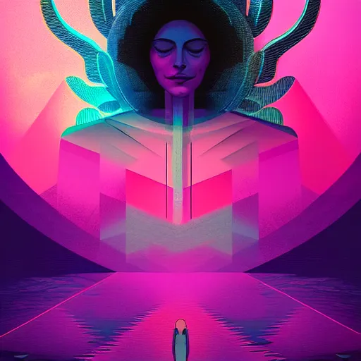 Image similar to a goddess by Petros Afshar and Beeple