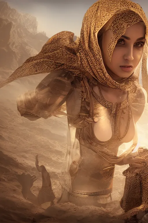 Prompt: arab wanita to go to dubai, ultra realistic, concept art, intricate details, highly detailed, photorealistic, octane render, 8 k