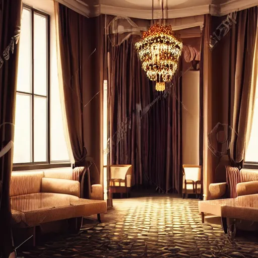Prompt: luxury interior of a victorian hotel volumetric light morning cinematic photo, - h 7 6 8 - w 1 0 2 4