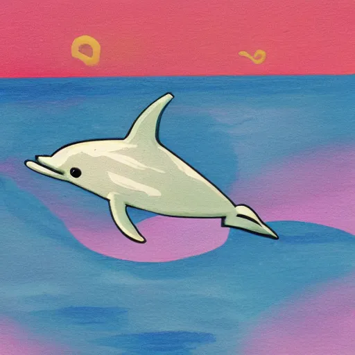 Prompt: stylized dolphin swimming in a stylized ocean