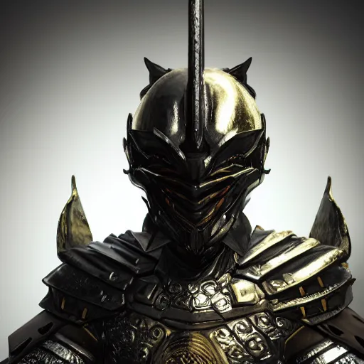 Prompt: a photorealistic 3D render of a full body dark side knight (as an archetypal DnD isekai Demon Lord) wearing armor made of gold and silver, unreal engine, octane render, cinematic lighting, a sense of evil, hard surface character concept art, character design, hyper realism, high detail, depth of field, stunning cgsociety, HD, HDR, 4k