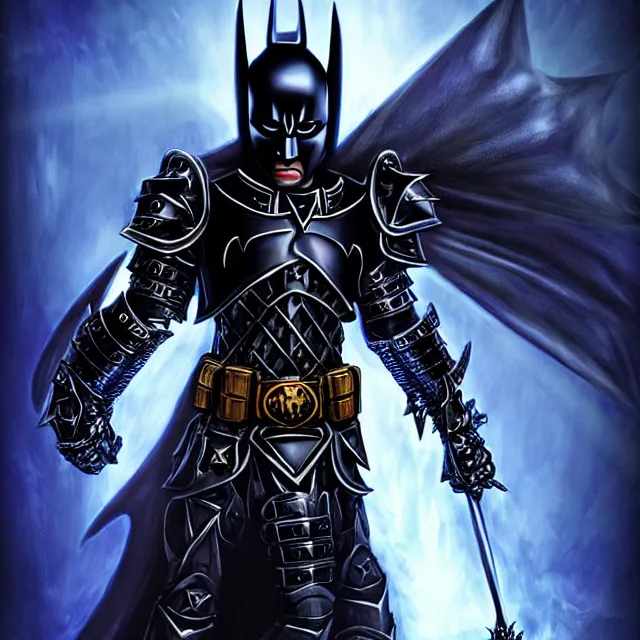 Prompt: dark knight as a holy paladin in futuristic magic punk pearl armor, highly detailed, 4 k, hdr, smooth, sharp focus, high resolution, award - winning photo, anne stokes, photorealistic