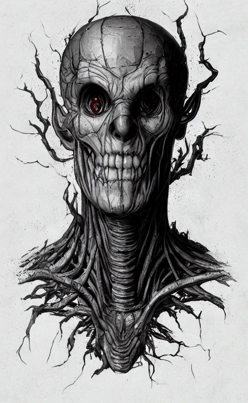 Image similar to full body portrait of Vecna from stranger things in the upside down, dynamic lighting, photorealistic, fantasy concept art, ambient lighting, atmospherical, stunning visuals, creative, cinematic, ultra detailed, trending on art station