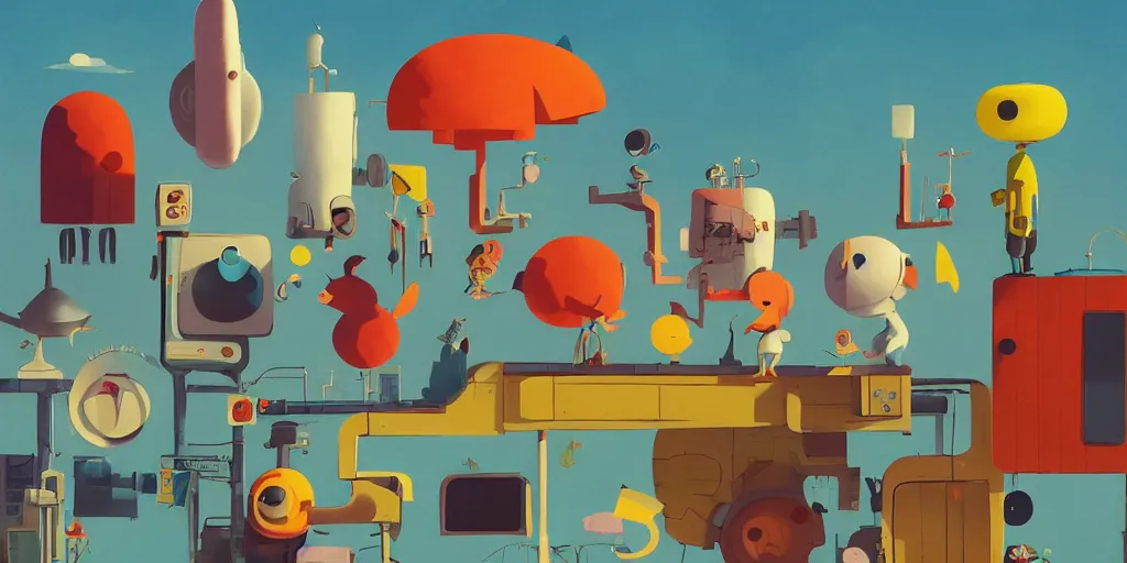 Prompt: cute retro cartoon television show by goro fujita and simon stalenhag and wes anderson and alex andreev and chiho aoshima and beeple and banksy and kandinsky and magritte and basquiat and picasso, 8 k, trending on artstation, hyper detailed, cinematic