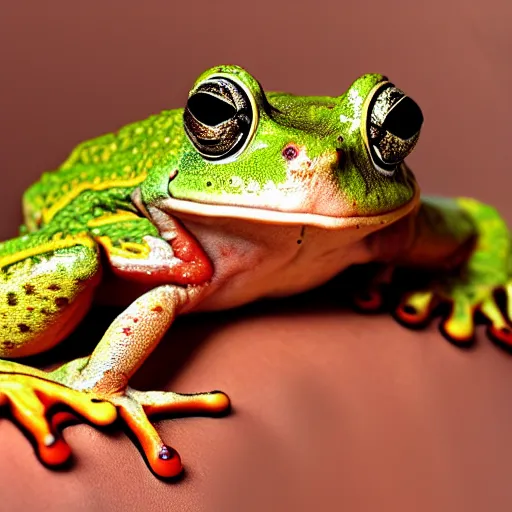 Prompt: Woman Frog sharp focus colorful realistic photograph
