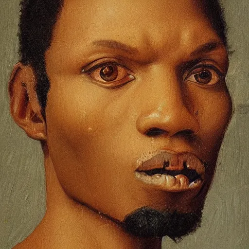 Prompt: A 14th century african renaissance oil painting of Jerma985, portrait of Jerma985, grainy, realistic, very realistic, hyperrealistic, highly detailed, very detailed, extremely detailed, very neat, very epic, very cool, detailed, trending on artstation, made by Jean-Michel Basquiat and Henry Taylor, no crop