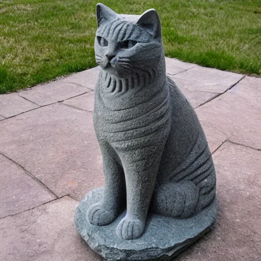 Image similar to stone statue of a cat