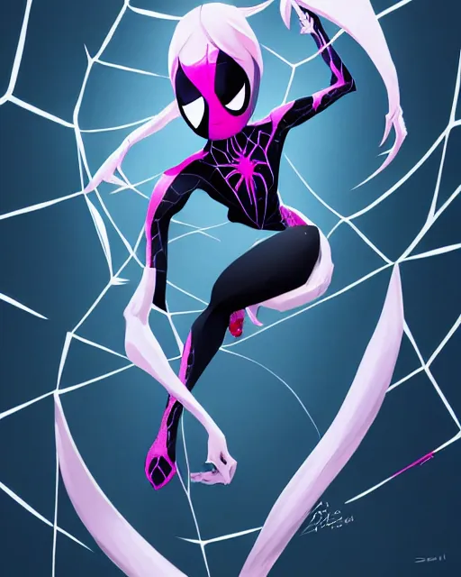 Image similar to Spider-Gwen venom, art by lois van baarle and loish and ross tran and rossdraws and sam yang and samdoesarts and artgerm, digital art, highly detailed, intricate, sharp focus, Trending on Artstation HQ, deviantart, unreal engine 5, 4K UHD image