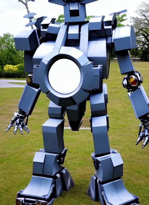 Image similar to a mecha made of stop signs!!