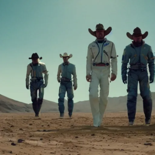 Image similar to a film still of \'interplanetary cowboys\' (2012)