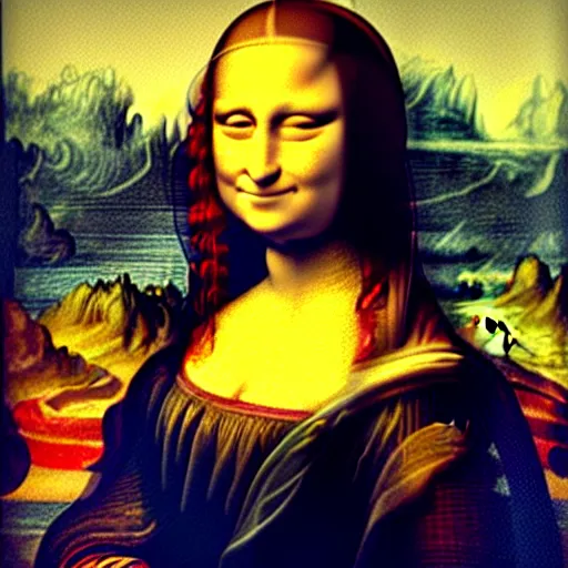 Prompt: mona lisa by leonardo da vinci with giant muscles, ultra detailed