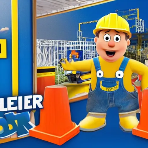 Prompt: bob from bob the builder spotted in real life, camera footage, realistic, 4 k, hyperrealistic, award winning