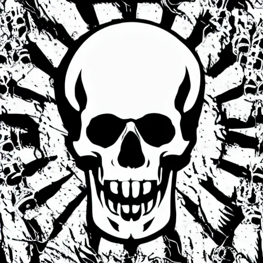 Image similar to death metal themed skull shaped microphone vector logo for a record label, dark, horrorcore, grunge, dark forest, ent, symmetrical golden ratio