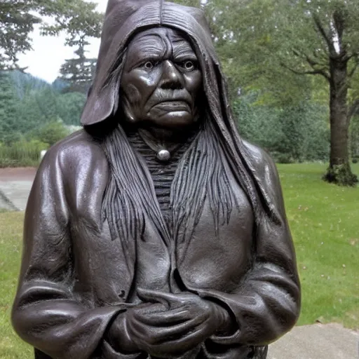 Image similar to metal sculpture of chief seattle