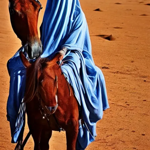 Prompt: beautiful burqa's woman, ride horse in saharan, dress like taliban, sharp eyes, detailed face, white skin, beautiful tatted hands, riffle on chest, detailed horse, detailed sit position, dust, cinematic, dynamic pose, pinterest