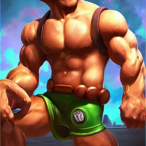 Prompt: Muscular Luigi , digital art , trending on artstation , Hyperdetailed , CGSociety