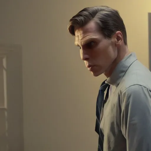 Prompt: Live Action Still of Jerma in Vertigo (film), real life, hyperrealistic, ultra realistic, realistic, highly detailed, epic, HD quality, 8k resolution, body and headshot, film still