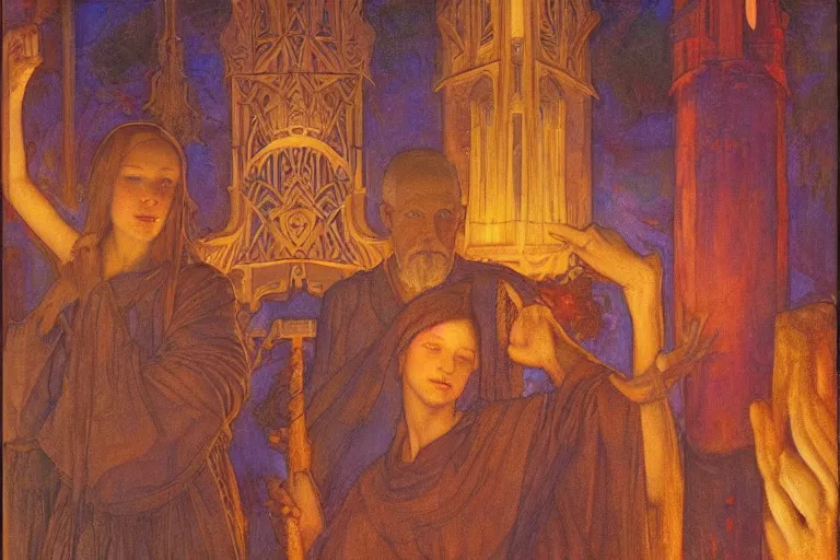 Prompt: Dreaming of the perfect Day by Annie Swynnerton and Nicholas Roerich and jean delville, glowing paper lanterns, strong dramatic cinematic lighting , ornate tiled architecture, lost civilizations, smooth, sharp focus, extremely detailed