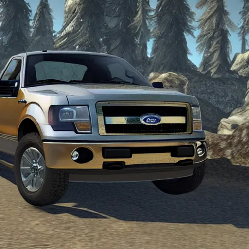 Prompt: Ford F-150 pickup truck in Skyrim