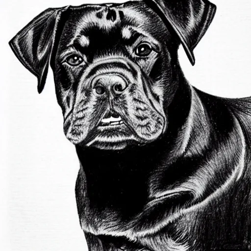 Image similar to rottweiler as a child's drawing