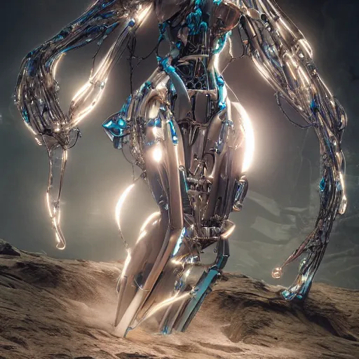 Image similar to biomechanical mecha white mermaid underwater, rays of light. Style of westworld, cables, lights, searchlight, weta digital, octane render, insane details, ultra realistic, beatifully lit, reflections